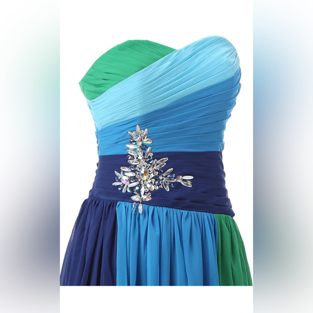 BELLE HOUSE Women’s Long Ombre Dress Chiffon Ball Gown - Picture 5 of 6